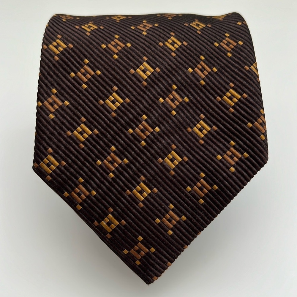 100% Silk Brown Tie Men’s Tie Made in Italy